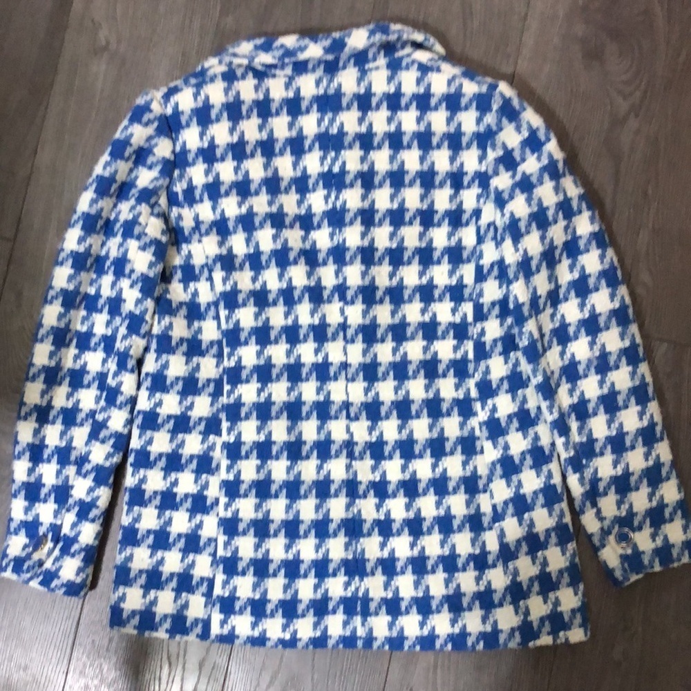 Joie houndstooth blue white oversized blazer - Picture 6 of 17
